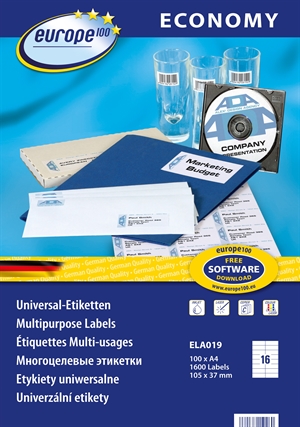 Avery Europe 100 etichete universale 105 x 37,1 mm, 1600 buc.